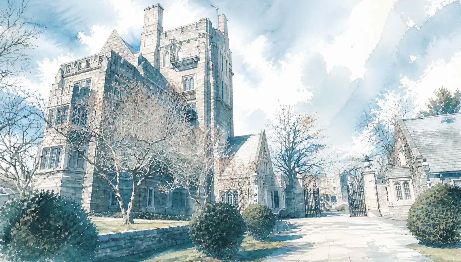 Illustrated scene 5 from Winter At Princeton, Following Murakami