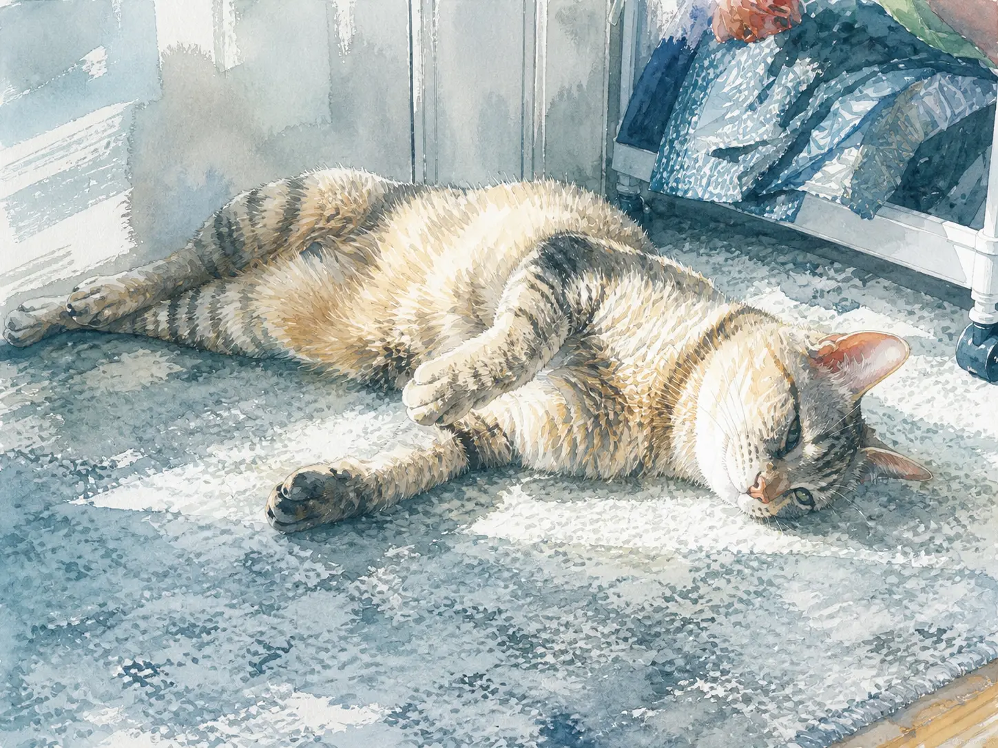 Silver-blue illustrated scene for Jazz And A Lazy Morning